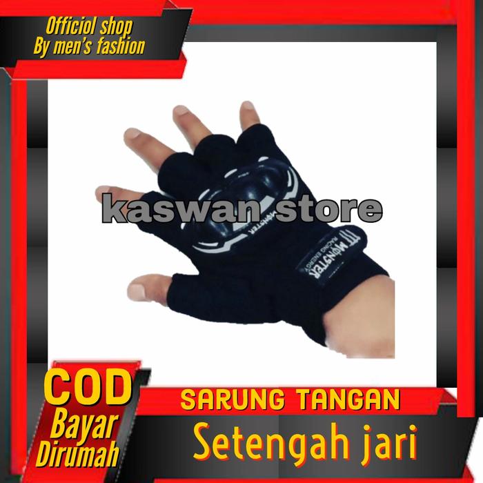 Gambar sarung tangan motor pria setengah jari dari Kaswan store Kab. Badung Tokopedia