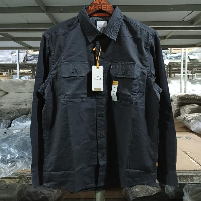 Gambar Kemeja pria lengan panjang polos Original MGEE CAMPER C021 DK GREY dari Mgbdgstore Kab. Bandung Tokopedia