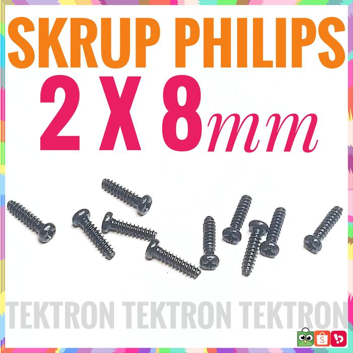 Gambar Skrup d 2mm x t 8mm Philips M2 2 mm 8 mm harga per 10 buah dari TEKTRON Kota Bandung Tokopedia
