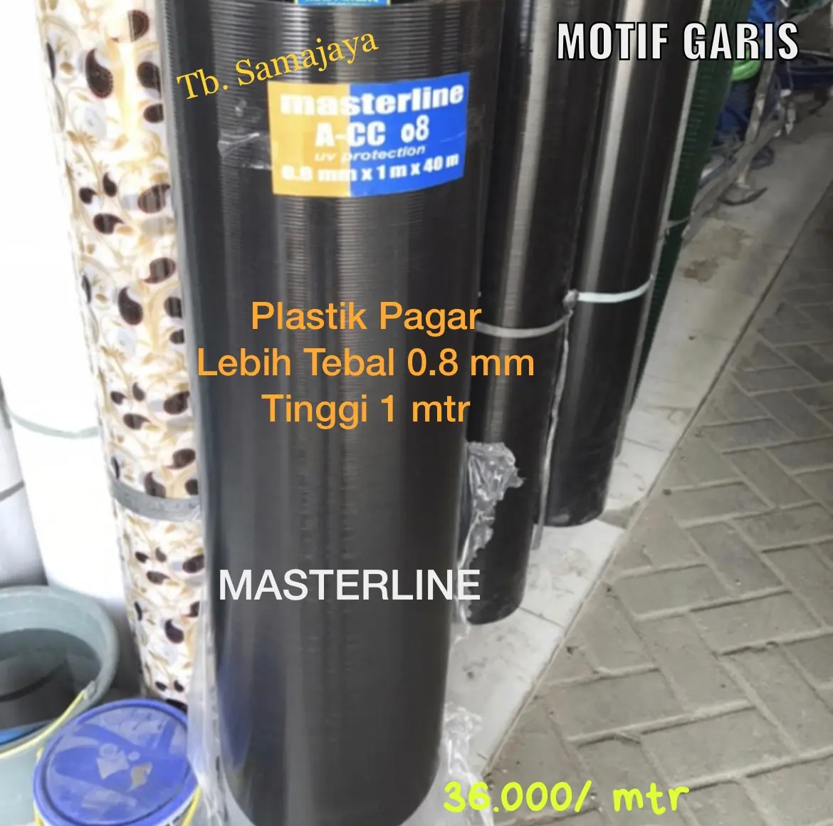 Fibre pagar . PENUTUP PAGAR TEBAL 0.8 mm Hitam . Plastik penutup pagar