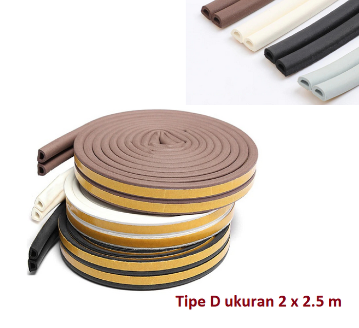 Gambar Seal Pintu Jendela Tipe D 2 x 2.5 mm Lis Strip Pintu Anti Serangga dari BeliAjaMart Kota Bekasi Tokopedia