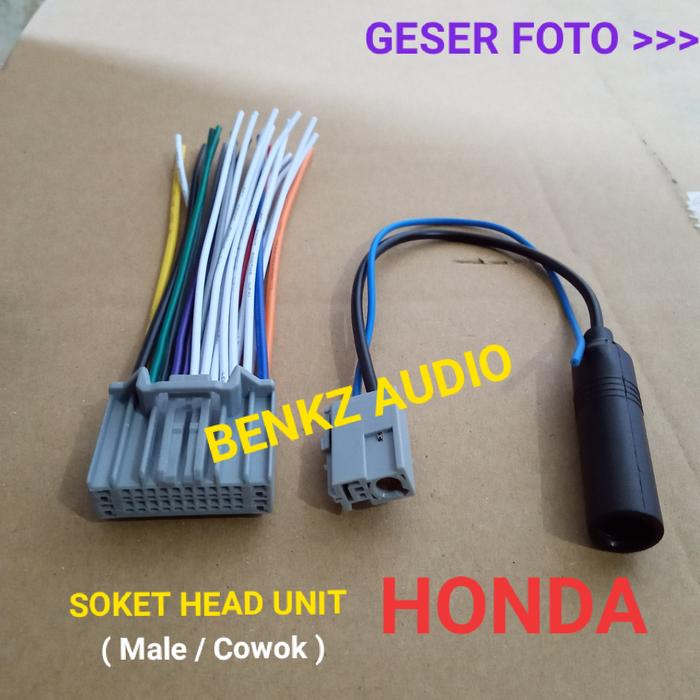 Gambar Soket head unit tape honda male new brio mobilio new jazz brv crv hrv dari Benkz Audio Kab. Tasikmalaya Tokopedia