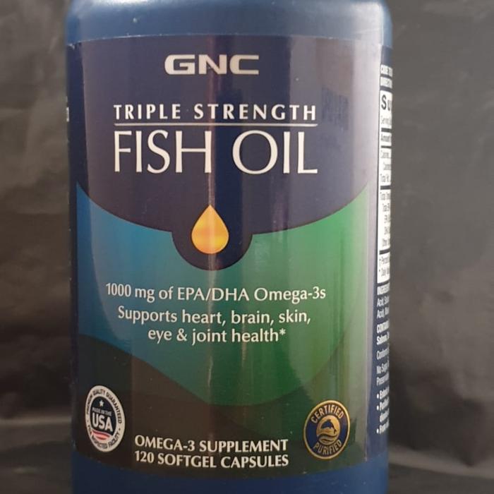 Gambar Omega 3 fish oil Tripple strenght GNC 1000 mg 120 softgel dari Lily's Beauty World Jakarta Utara Tokopedia