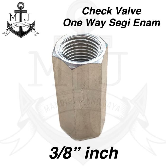 Gambar Check Valve One Way Katup Gas Brass Kuningan 3/8 3/8" Inch Inchi FF dari Mandiri Tekno Jaya Kota Administrasi Jakarta Barat Tokopedia