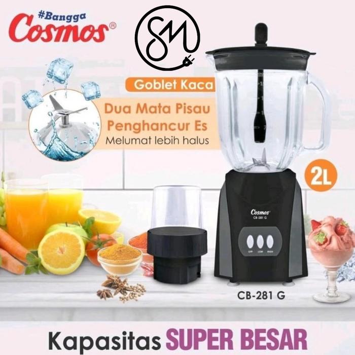 Gambar Blender Cosmos CB-281 G gelas Kaca 2 L serbaguna penghancur es 281G dari Sinar Matahari SM AMIN Kota Pekanbaru Tokopedia