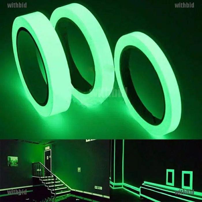 Gambar Lakban Glow in the Dark Isolasi Bisa Nyala Selotip Glow in the Dark 1,5 cm x 1m Dekorasi Ruangan & Tangga Cahaya Hijau Terang Saat Gelap dari shohiby store online Kota Administrasi Jakarta Barat Tokopedia