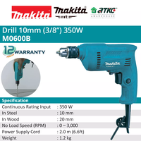 Gambar MESIN BOR MAKITA M0600B M 0600B Pengganti MAKTEC MT-60 10mm dari Aneka Subur Makassar Kota Makassar 2 Tokopedia
