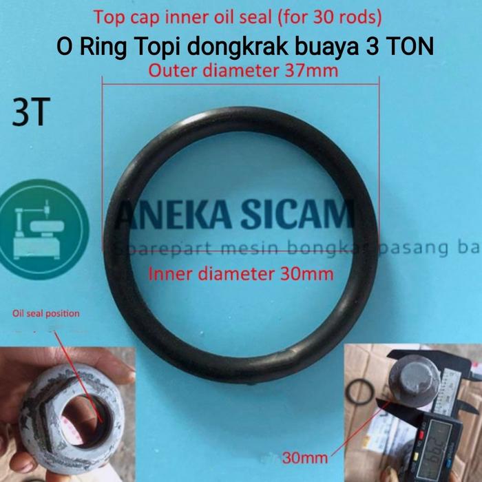 Gambar O Ring cap dongkrak buaya 3 TON/seal o ring cap dongkrak buaya dari Aneka sicam part Kota Batam Tokopedia
