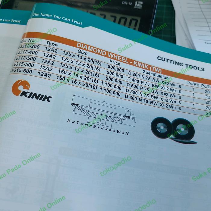 Gambar Kinik Diamond Wheel 12A2 125 x 13 x 20 ( RING 16 mm ) dari Suka Pada Online Kota Administrasi Jakarta Pusat Tokopedia