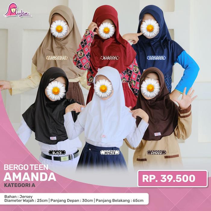 Gambar Bergo AMANDA Teen MiuLan | Bergo Instant Jilbab Hijab Sekolah 8-12 th dari Ayasofya Hijab Kota Semarang Tokopedia