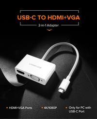 Gambar UGREEN Converter Type C To HDMI dan VGA Adapter 2in1 For Laptop, Mac USB C dari Ugreen Serpong Kab. Tangerang 5 Tokopedia