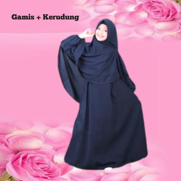 Gambar Gamis Syari Polos Anak Tanggung Perempuan Umur 11 12 Tahun - Hitam dari Saskia Fashion Galery Kab. Bandung Tokopedia