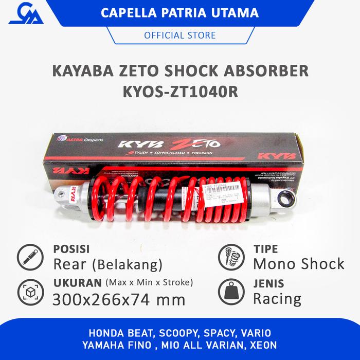 Gambar SHOCK KAYABA ZETO KYOS-ZT1040R BEAT MIO VARIO FINO REAR (DELIVERY) dari Capella Patria Utama Kota Medan Tokopedia