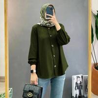 Gambar Kemeja Wanita Lengan Panjang Polos Crinkle Kemeja devanka Shirt dari TOF Store_NEW Kota Bandung 5 Tokopedia