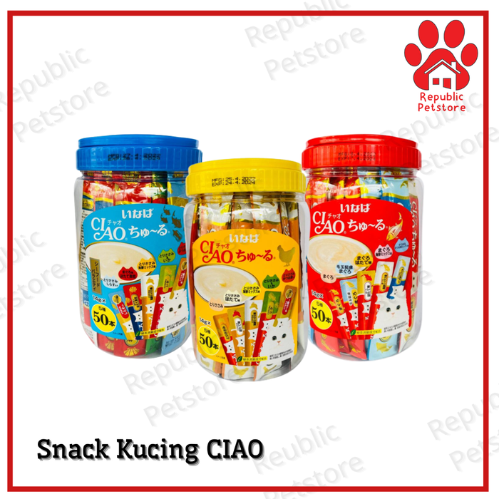 Gambar Ciao Churu Cat Snack Cemilan Kemasan Toples Isi 50pcs dari Republic Petstore Kota Administrasi Jakarta Barat Tokopedia