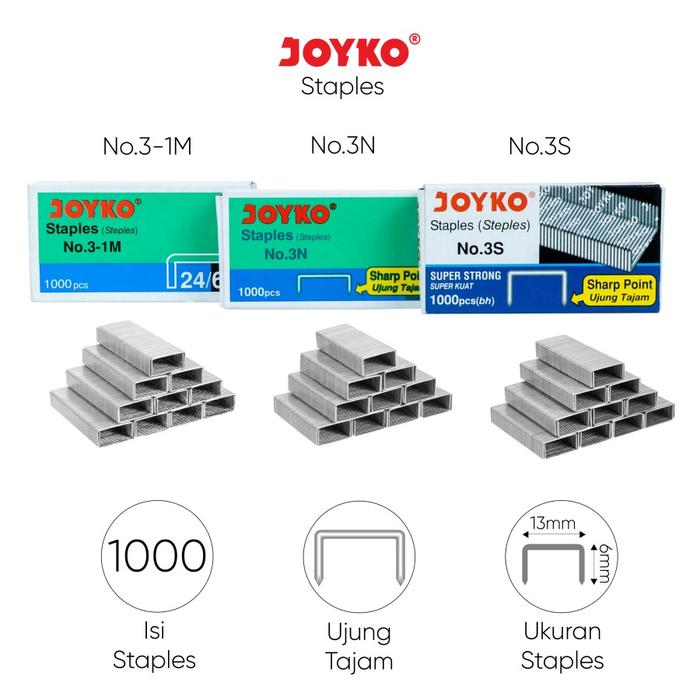 Gambar JOYKO NO.3 REFILL STAPLES STAPLER JEPRETAN ISI STEPLES HEKTER dari TOKO-OEM Kab. Tangerang Tokopedia