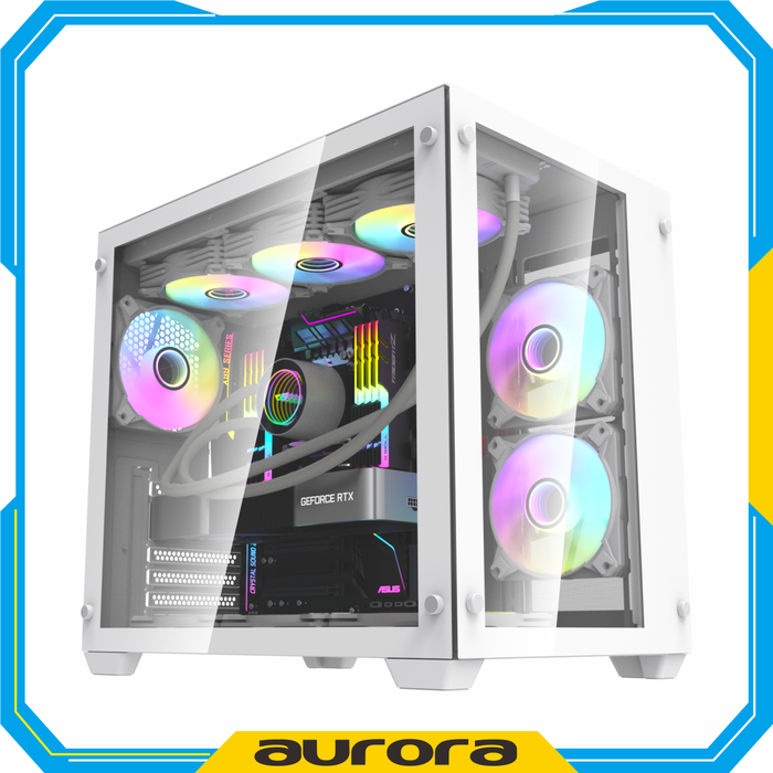 Gambar AIGO DARKFLASH C285 ATX M-ATX Black White DARK FLASH C-285 Gaming Case dari AuroraComp Kota Surakarta Tokopedia