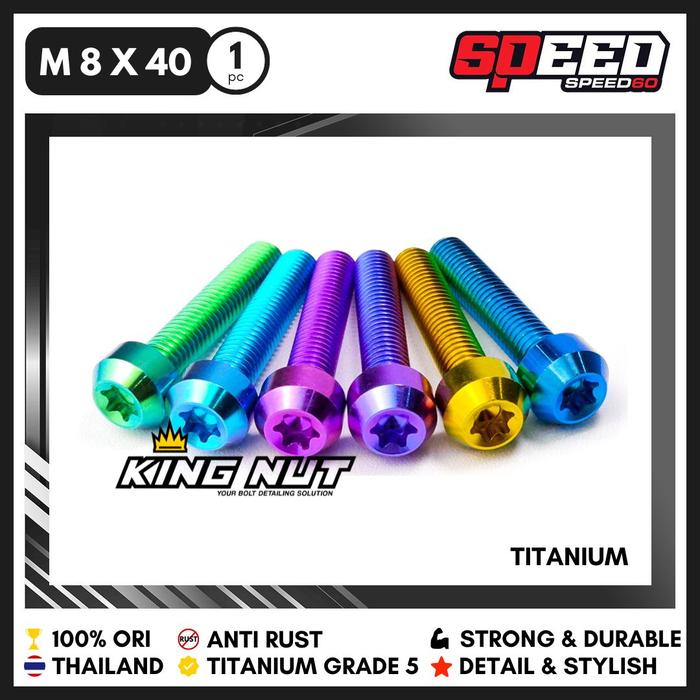 Gambar Titanium Probolt Baut M 8 x 40 Drat 12 x 40 Grade 5 King Nut Thailand dari Speed60 Kota Administrasi Jakarta Barat Tokopedia