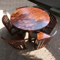 Gambar Meja Makan Bundar kayu Jati Minimalis terbaru meja makan kekinian dari raja mebel furniture Kab. Jepara 4 Tokopedia