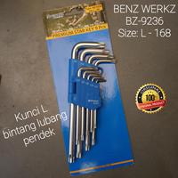 Gambar kunci L bintang lubang pendek set 9pcs BENZ BZ-9236 dari Cresdior Shop Kota Administrasi Jakarta Pusat 1 Tokopedia