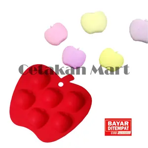 CM Cetakan Silikon Soap Sabun Candle Wax Craft DIY Apple Apel 6 Cavity