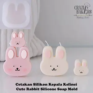 Cetakan Silikon Kepala Kelinci Cute Rabbit Silicone Soap Mold
