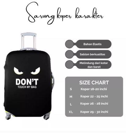 Gambar Pelindung Koper sarung koper20 29 inch 24 18 Inch Karakter Don't Touch dari Ozora Clothing Kota Bekasi Tokopedia