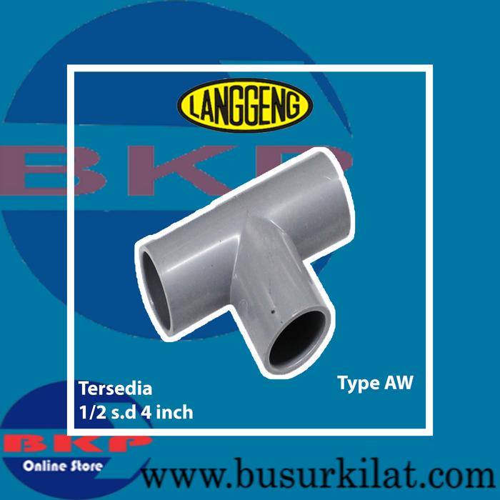 Gambar Tee / T Pvc Langgeng uk. 1/2 s.d 4 inch type AW dari Busur Kilat Perkasa Kota Tangerang Selatan Tokopedia