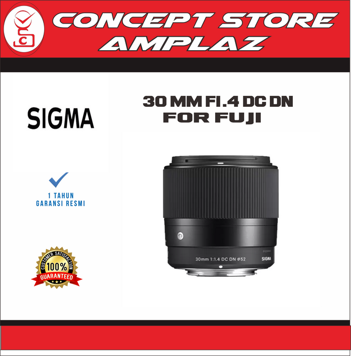 Gambar Sigma 30mm F1.4 DC DN Contemporary Lens for Fujifilm. Sigma 30 f 1.4 dari CONCEPT STORE AMPLAZ Kab. Sleman Tokopedia