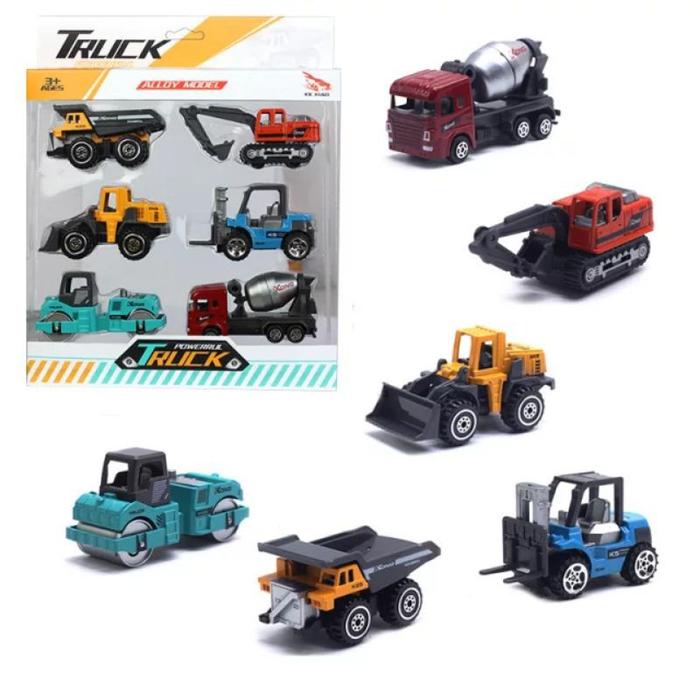 Gambar Mainan Anak Diecast Alloy Konstruksi truck 6pc dari Sally.Shops Kota Administrasi Jakarta Utara Tokopedia