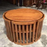 Gambar Meja Makan Bundar kayu Jati Minimalis terbaru meja makan kekinian dari raja mebel furniture Kab. Jepara 5 Tokopedia