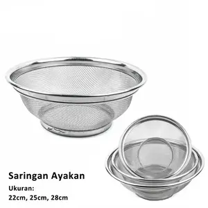 Saringan Ayakan Tirisan Strainer / Saringan Mangkok Serbaguna 22 25 28
