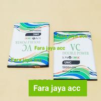 Gambar Baterai Double Power Evercross U6C/Xtreme 2/M6/M6A/M60 5000mAh dari Fara_jaya_acc Kota Surabaya 1 Tokopedia