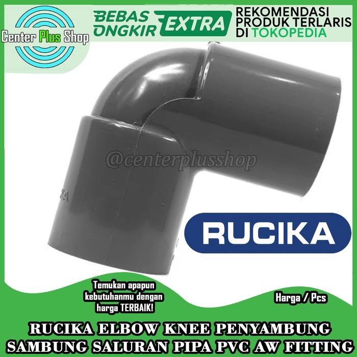 Gambar Sambungan Pipa Fitting PVC Knee Knie AW Elbow Rucika 1/2 - 4 inch keni dari Center Plus Shop Kota Palembang Tokopedia