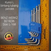 Gambar kunci L bintang lubang pendek set 9pcs BENZ BZ-9236 dari Cresdior Shop Kota Administrasi Jakarta Pusat 2 Tokopedia