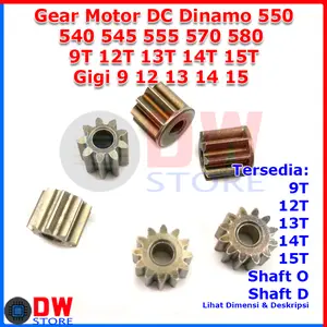 Gear Motor Dinamo 550 540 545 555 Obeng Bor Baterai 9T 12T 13T 14T 15T