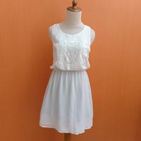 Gambar mini midi dress wanita kutung putih FOREVER 21 cewek M cute MEWAH dari MM shope Kota Surabaya 1 Tokopedia