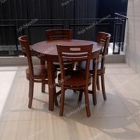 Gambar Set Kursi Makan Minimalis Jati Murah Meja Bundar Kayu Jati dari raja mebel furniture Kab. Jepara 5 Tokopedia
