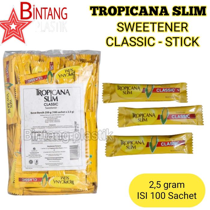 Gambar Gula Tropicana Slim Classic Stick Sweetener 100 Sachet Gula diet renda dari Bintang Plastik Surabaya Kota Surabaya Tokopedia