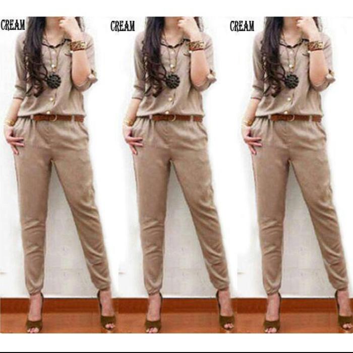 Gambar jumpsuit wanita/Jumper remaja modern/baju kantor/kerja/playsuit casual dari Fika Olshop Store Kota Administrasi Jakarta Utara Tokopedia