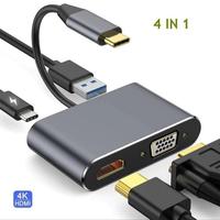 Gambar 4 IN 1 USB C Type c to HDMI 4K VGA USB3.0 Audio and video adapter dari infinity.techno Kota Administrasi Jakarta Pusat 1 Tokopedia