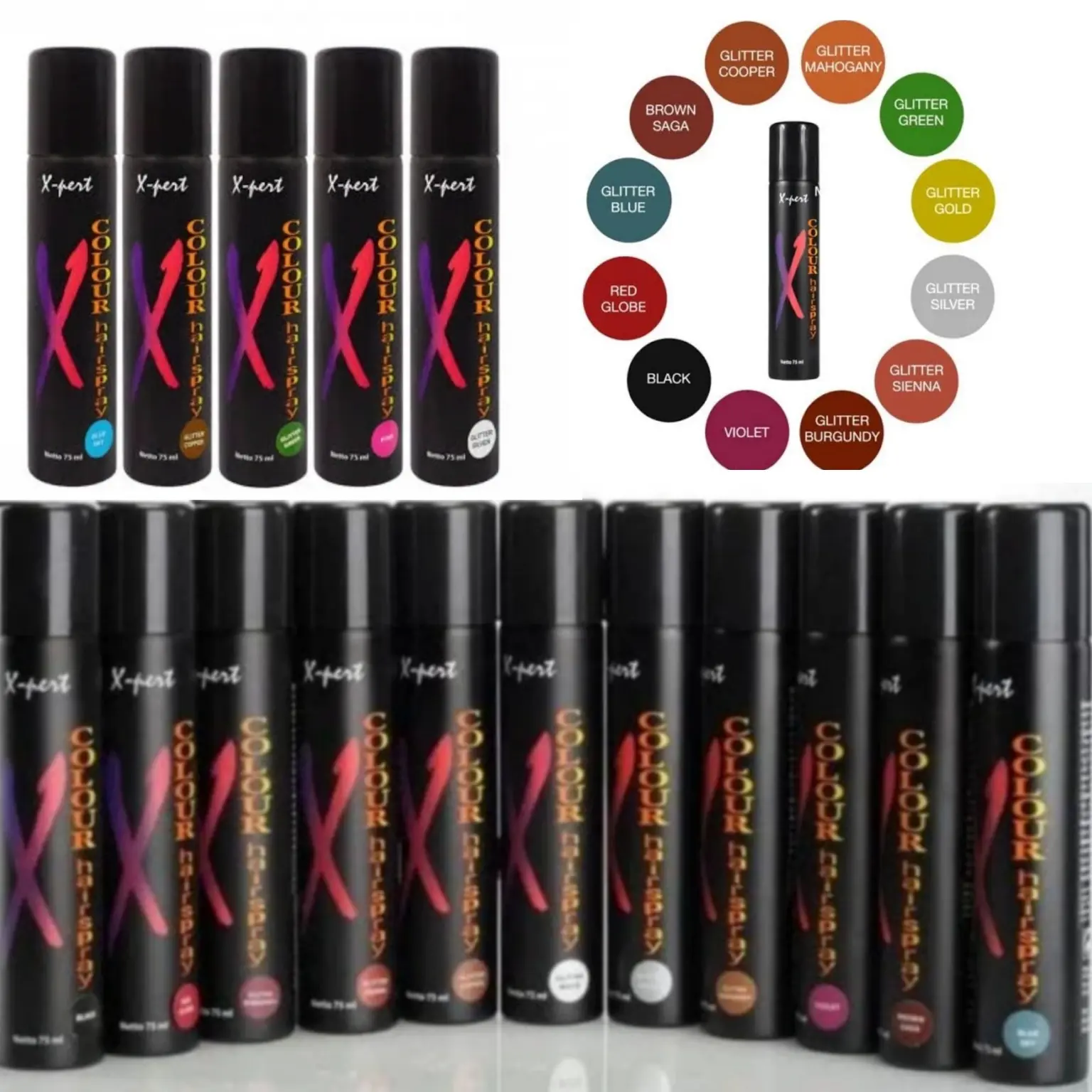 XPERT HAIR SPRAY COLOR NON PERMANEN HAIR SPRAY WARNA Cat