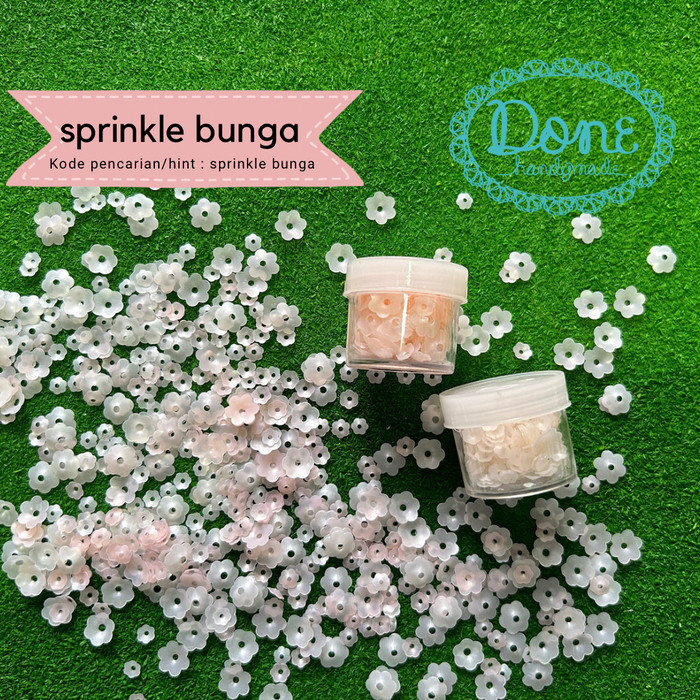 Gambar Sprinkle bunga payet jahit payet tempel aksesoris fashion hijab craft - Putih dari Done Handymade Kota Administrasi Jakarta Barat Tokopedia