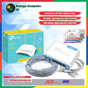 Paket Usaha Voucher WiFi Mikrotik RB941Ui-2nD+TP-Link WR840N Full Sett