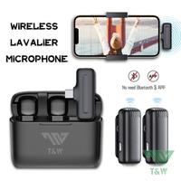 Gambar T&W Wireless Lavalier Microphone Lapel Mic Mikrofon with Charging Case dari tcscom Kota Pontianak 4 Tokopedia