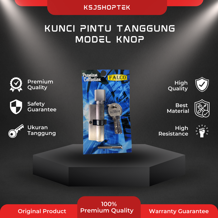 Gambar Silinder Kunci Pintu Tanggung Falco Knop Tanggung Anak Putar 60 mm dari KSJSHOP Kota Malang Tokopedia