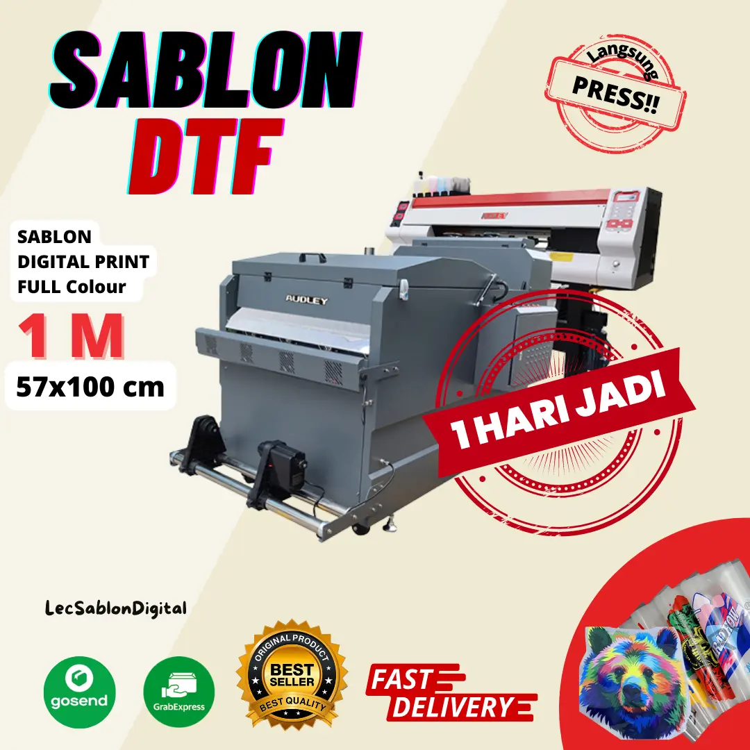 Sablon Digital Transfer Film DTF Cetak Print Full Colour 500Cm atau 5M