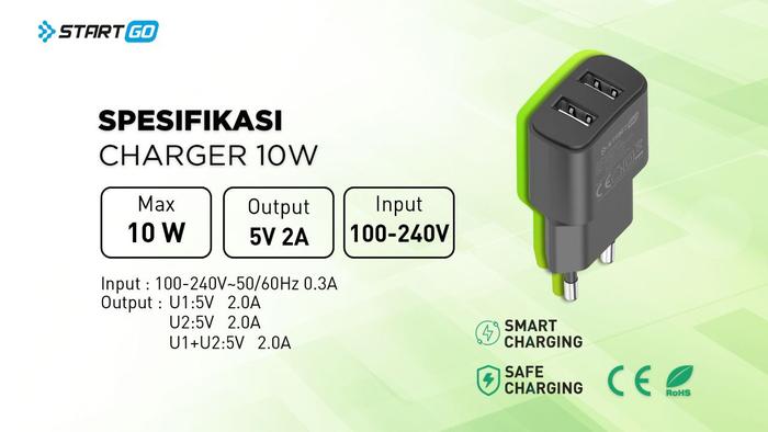 Gambar ADVAN STARTGO Adapter Travel Charger Fash Charger USB Port 10W 18W 20W dari Golden Celluler Kota Administrasi Jakarta Pusat 5 Tokopedia
