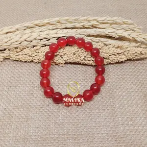 GELANG BATU CARNELIAN 10 MM 100% NATURAL