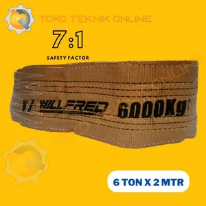 Webbing Sling Belt - Tali Angkat Double Layers 6 Ton x 2 Meter